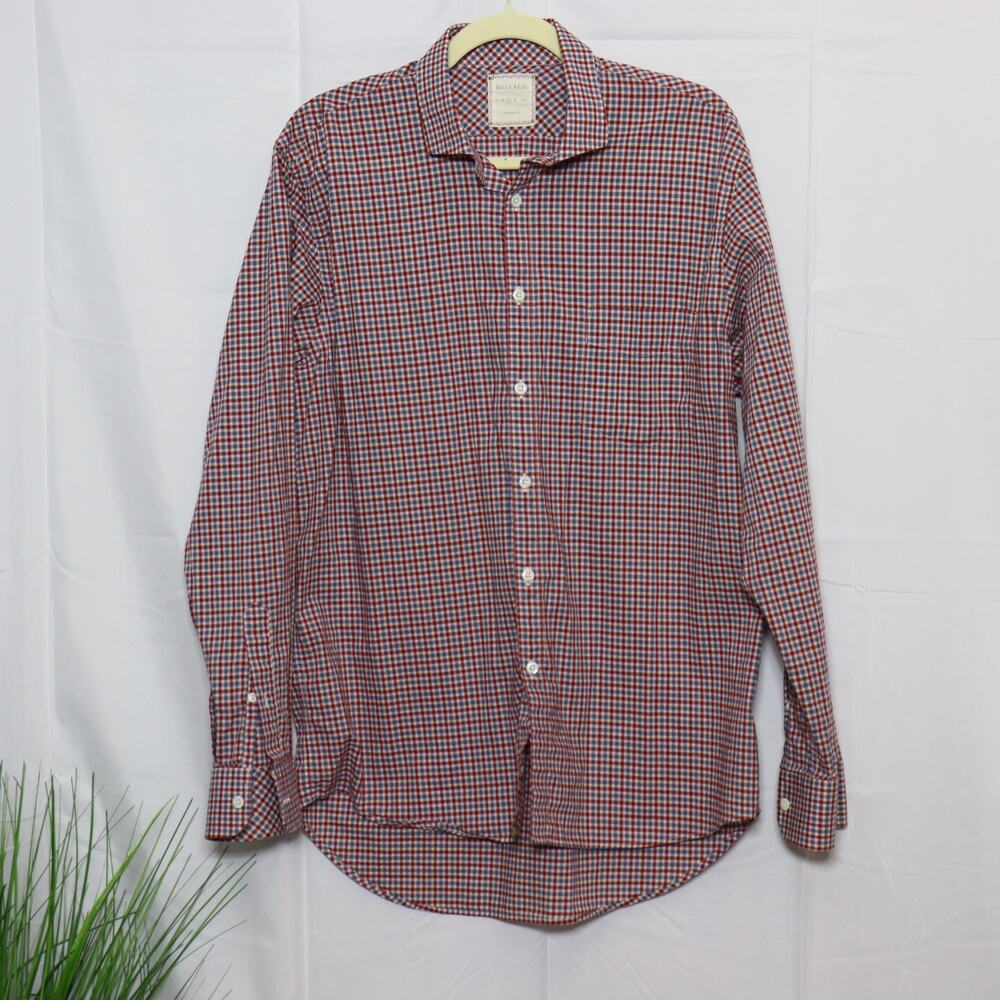 Billy Reid Gingham‎ Button Down Shirt Size L Americana Prep Heritage